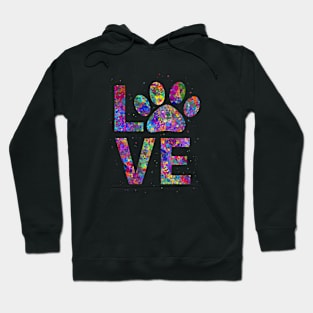 Dog lover paw icon watercolor Hoodie